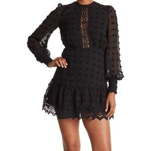 Love by Design Rina Long Sleeve Dotted Chiffon Dress